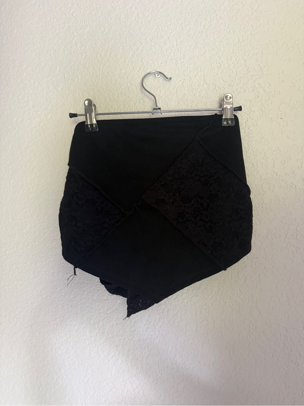 Altar'd State Black Asymmetrical Lace Panel Skirt